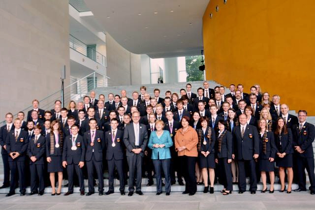 Deutsche Mannschaft im Kanzleramt