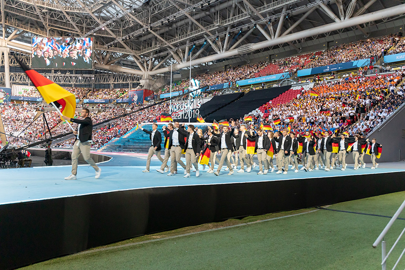 Einlauf des deutschen Nationalteams ins WM-Stadion von Kazan